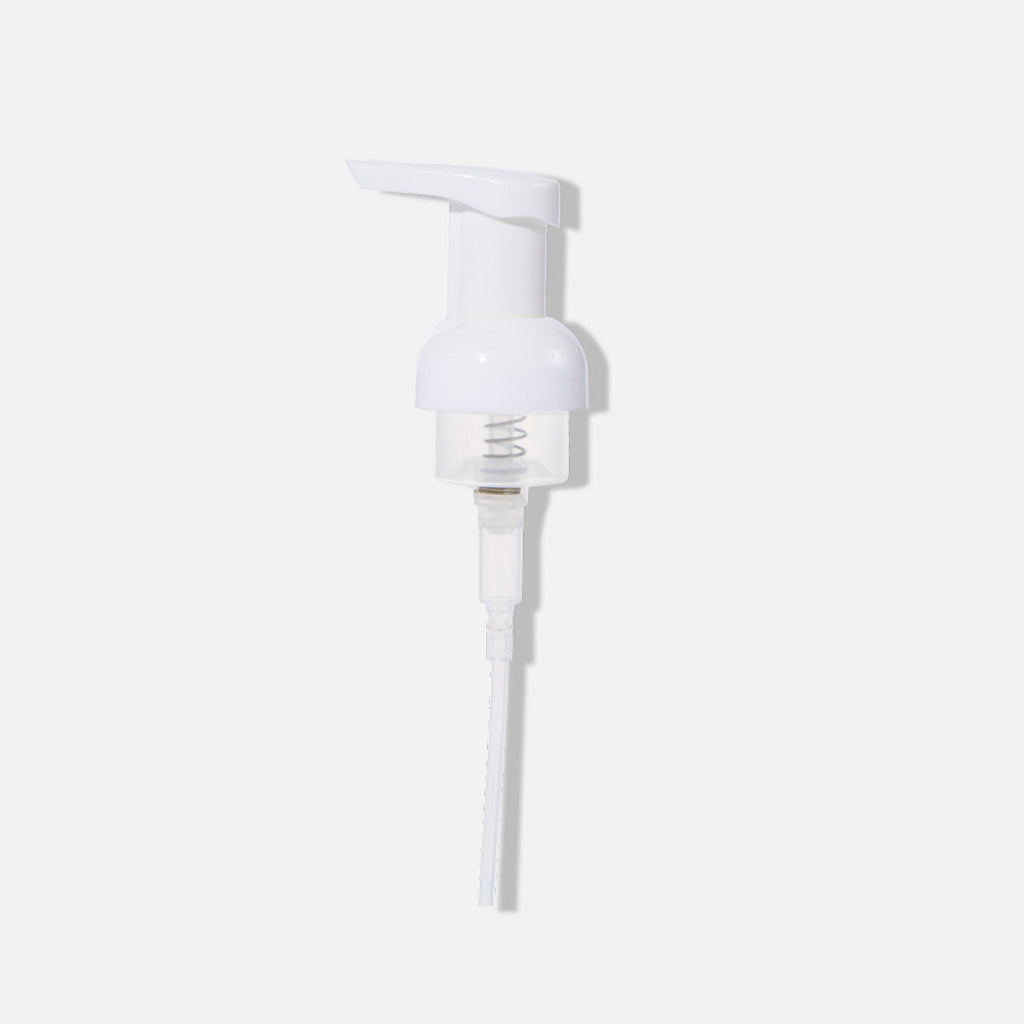 The Hand Soap Pump (Free Extra) is a white plastic dispenser with a long nozzle and clear tube, ideal for dispensing liquid soap or lotion. It is shown isolated on a plain white background.